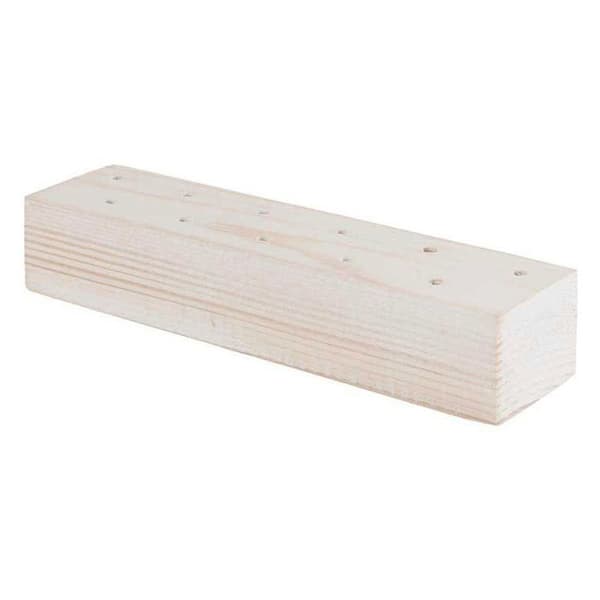 Træstøtte til hvide tørrede blomster - 21 x 4 x 5 cm Vit
