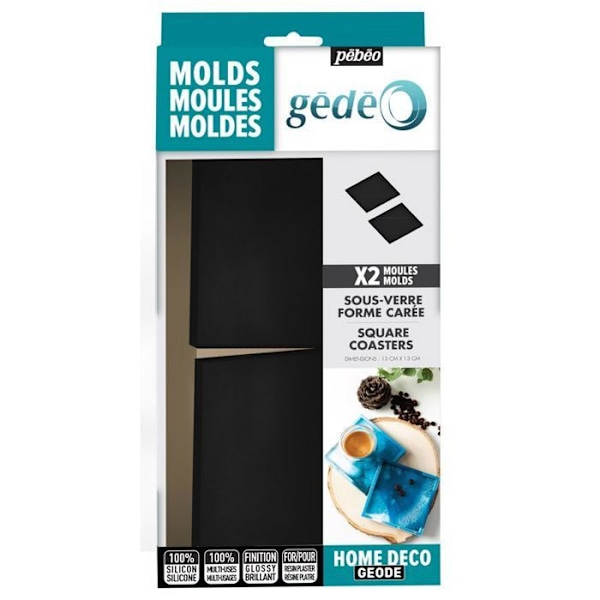 Silicone muotti - PEBEO - Neliö - 24 cm - Pakastin yhteensopiva - Astianpesukoneen kestävä Svart