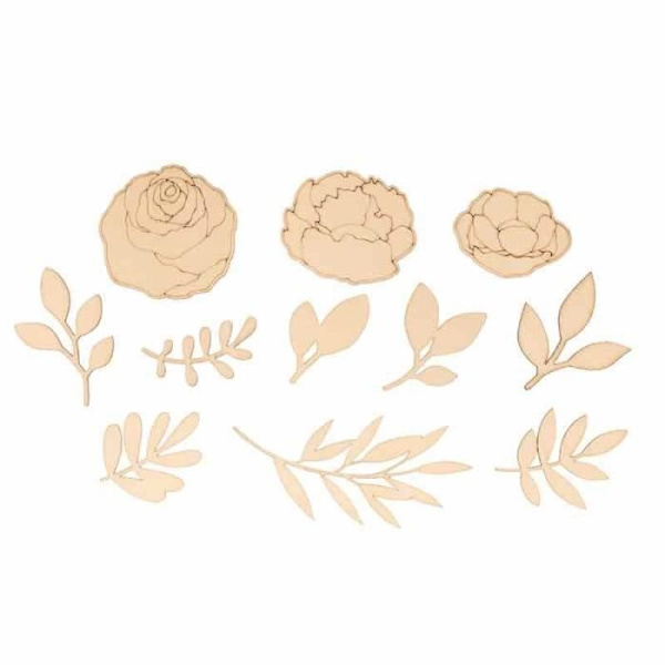 42 minipuista kasvisiluettia koristeluun Beige