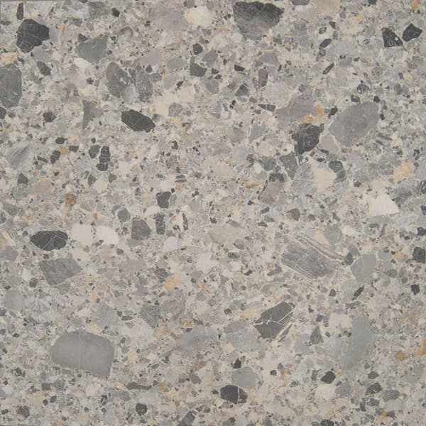 Pöytä 70 x 70 cm - malli Bazila terrazzo cepp Grå