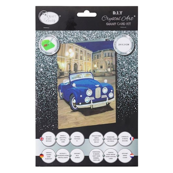 "Kit carte broderie diamant 21x29cm Cabriolet" in Finnish is "Diamanttiurikortti 21x29cm Cabriolet". Flerfärgad