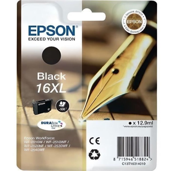 EPSON blækpatron 16 XL sort - fyldepen (C13T16314022)