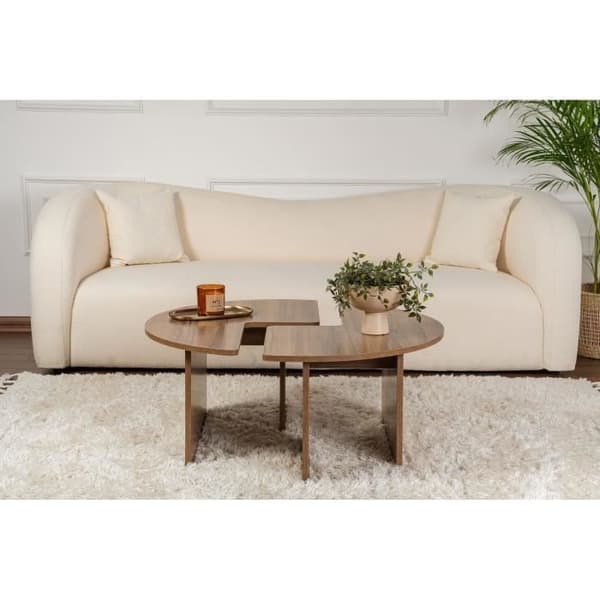 Bord - MOIRA - Rund - Valnød - 90 x 90 x 41 cm Valnöt