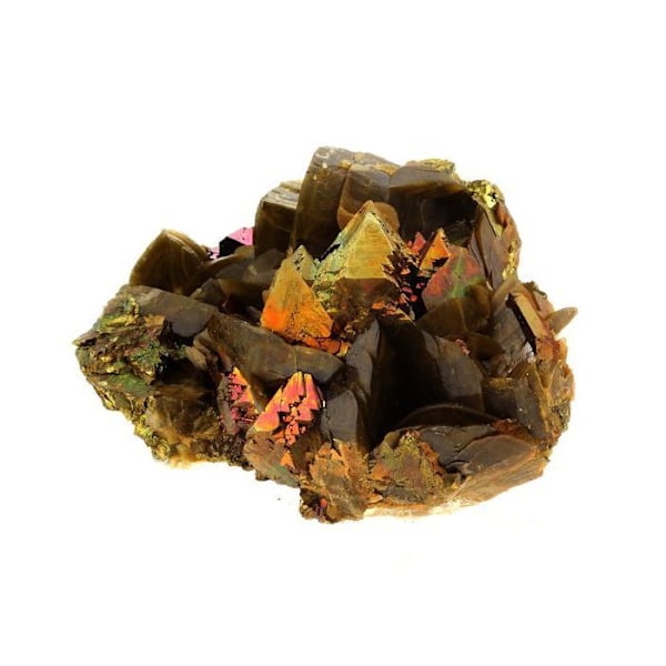 Stenar och mineraler. Siderit + Kalkopirit. 1467,0 cent. Kaiwu-gruvan, Hezhang, Guizhou, Kina.