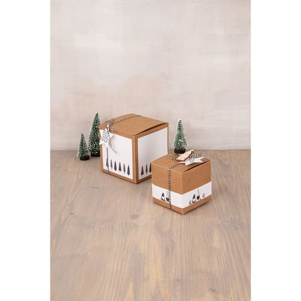 Sæt til at folde - Kvadrat - Kraft - 10 x 10 x 10 cm brun