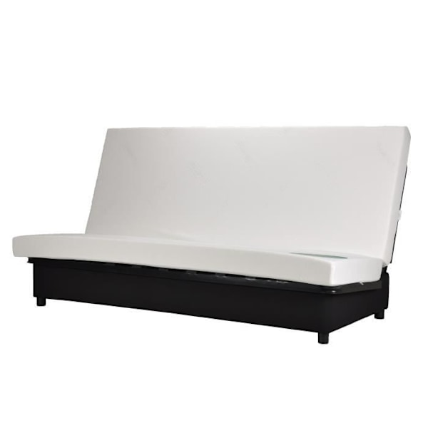 COMFORT BULTEX 3-personers sovesofa - Sort stof - Fremstillet i Frankrig - L 192 x D 95 cm - BEIJA Svart