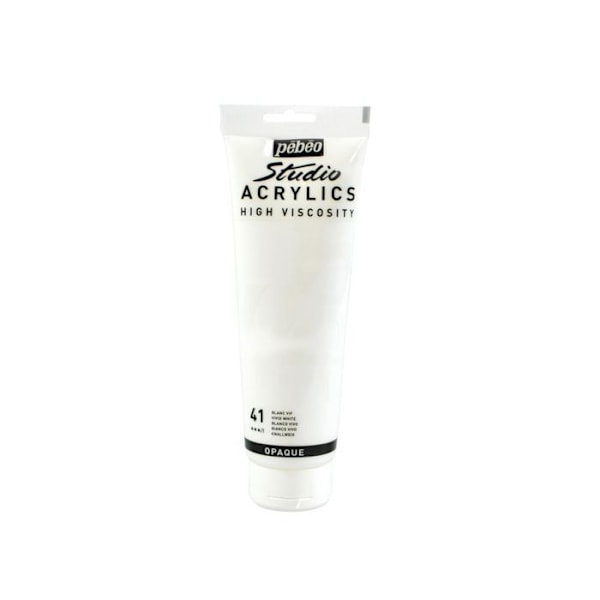 Färg - Pébéo - Fine Arts Studio Akryl - Klarvit - 250 ml - Satin Kritvit