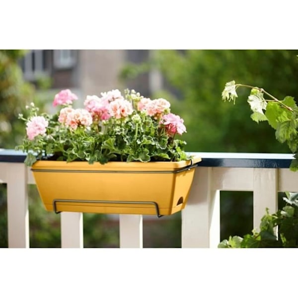Elho Barcelona Balkon Allin1 50 - Gul - L 50 x B 28 x H 19 cm - Balkon; udendørs - 100 % genbrugt Honungsgul