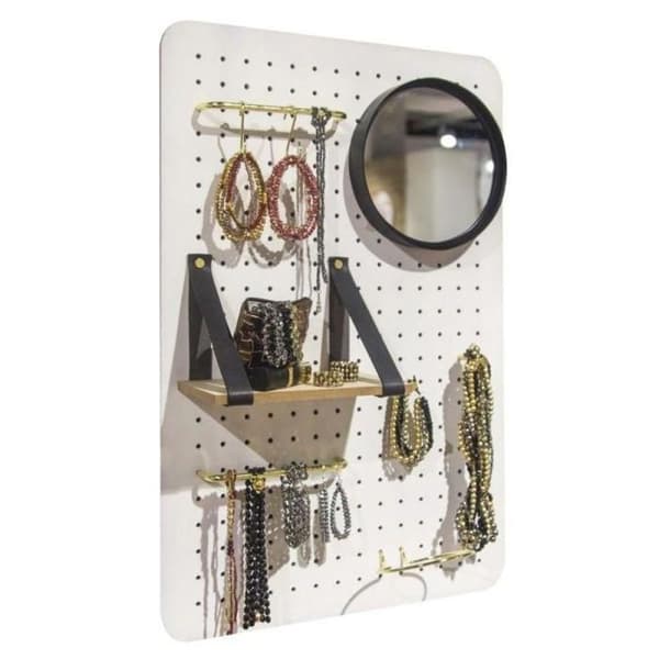 Väggmonterad verktygsbräda i perforerad MDF 40 x 60 x 2,5 cm beige
