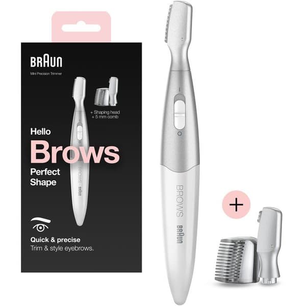 Mini-trimmer för precision - BRAUN - FG1106 Ögonbryn - 1 hastighet - Batteri - Grå / Vit Grå och vit