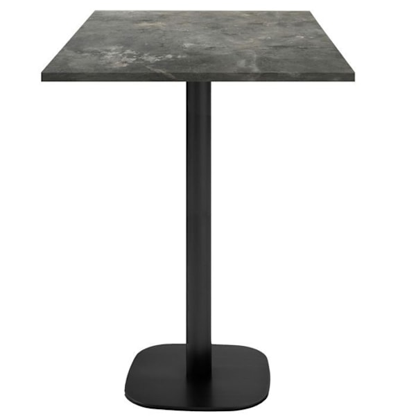 Högt bord 60 x 60 cm - Rund metallisk stenmodell Grå