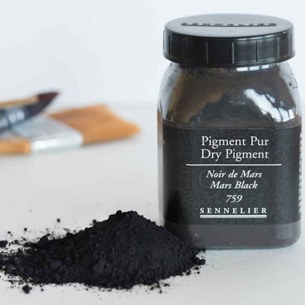 Pigment til fremstilling af maling - 180 g potte - Noir de Mars Svart