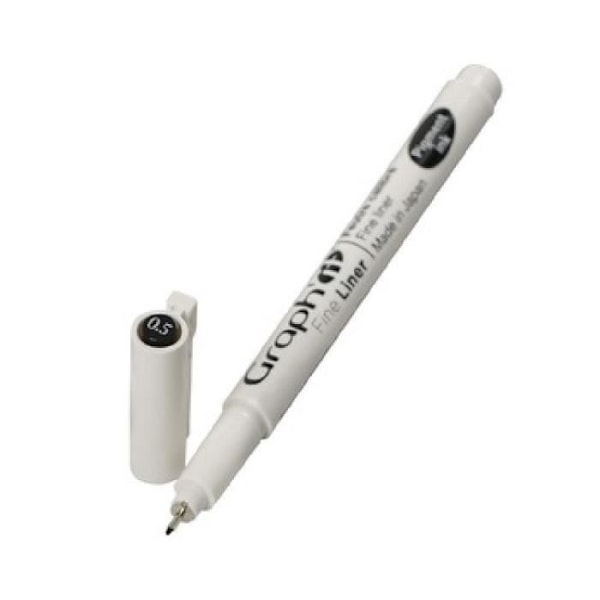Fineliner - Graph'It - Modell 0.5 - Färg Svart - Fin spets - Såld styckvis Svart