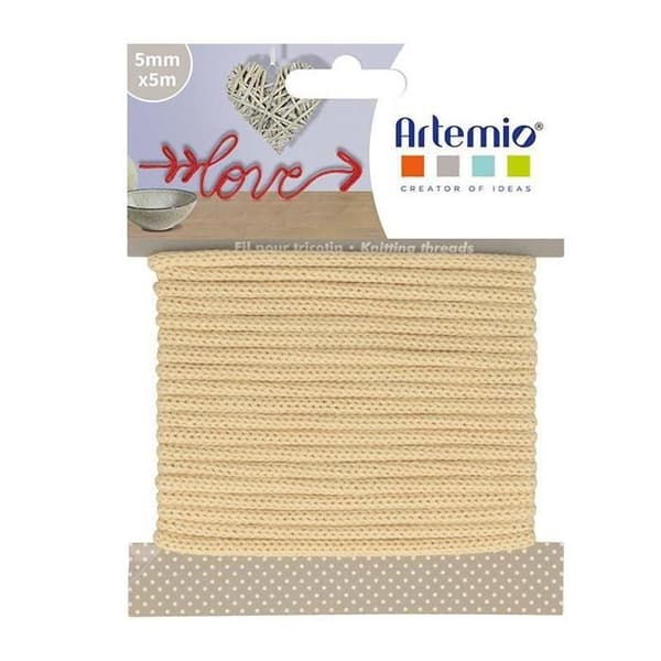 Neulelanka 5 mm x 5 m - Vanilja Beige