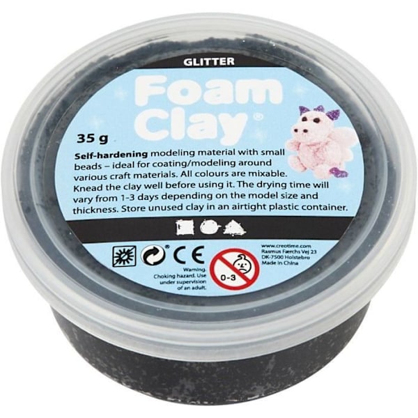 Creativ Company Foam Clay, Muovailuvaha, Musta, Lapset, Poika-Tyttö, 35 g, 1 kpl