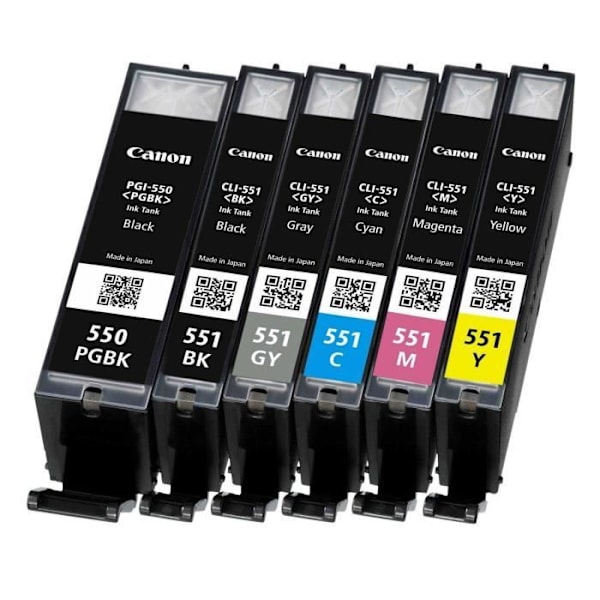 CANON pakke med 5 PGI-550 / CLI-551 blækpatroner sort/cyan/magenta/gul/grå