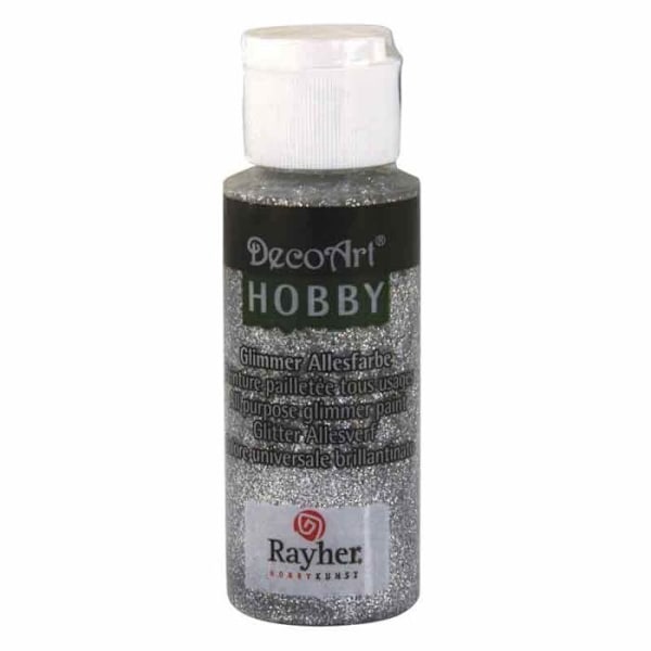 Premium sølv glitter akrylmaling 59 ml Silver