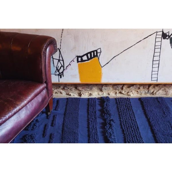 Air Lorena Canals blåt maskinvaskbart stuetæppe - 140x200cm - Blåt