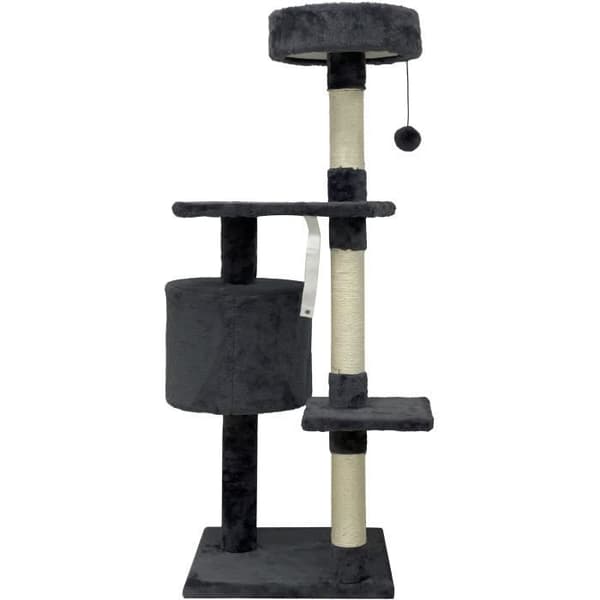JASPER Grå kattetræ 40 x 40 x 114 cm - 3 platforme, 1 niche, kradsestolper Grå