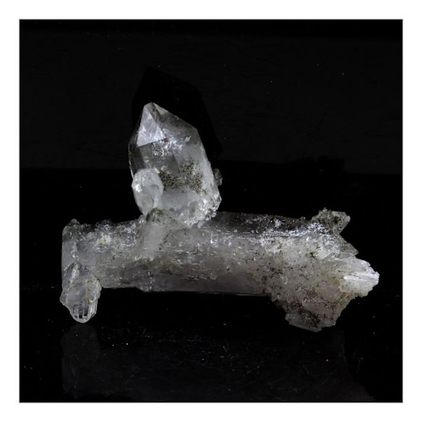 Sten og mineraler. Bitermineret kvarts + klorit. 68,5 ct. Rif Fournel, Freney d'Oisans, Isère, Frankrig.