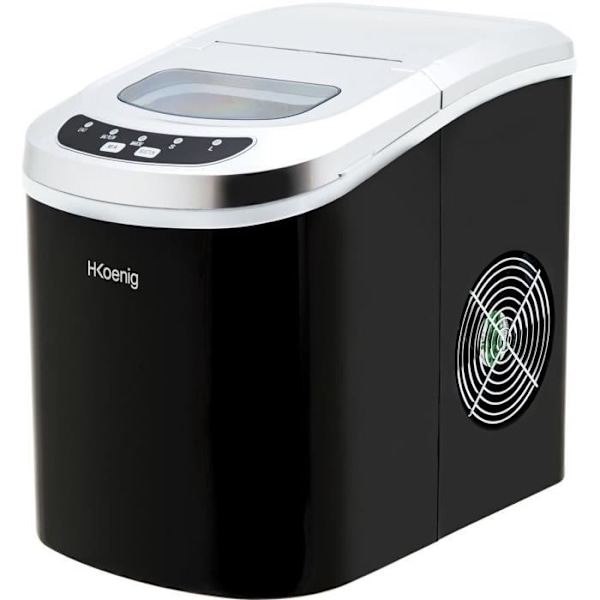 HKOENIG Ismaskine - KB12 - Op til 12 kg isterninger pr. dag - 6 til 13 minutters produktion - Sort Svart