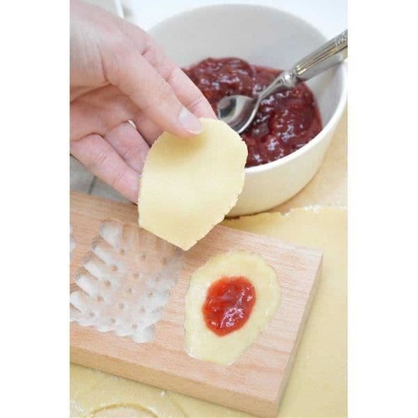Moule bois biscuits fourrés - SCRAPCOOKING - Petits Biscuits - 3 empreintes - 20x10x2cm Beige
