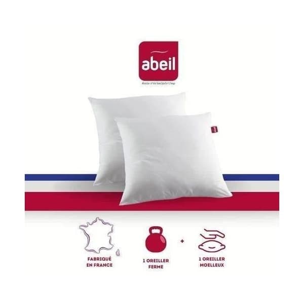 ABEIL Set med 2 Kuddar DOUBLE CONFORT 100% Bomull 60x60cm Vit