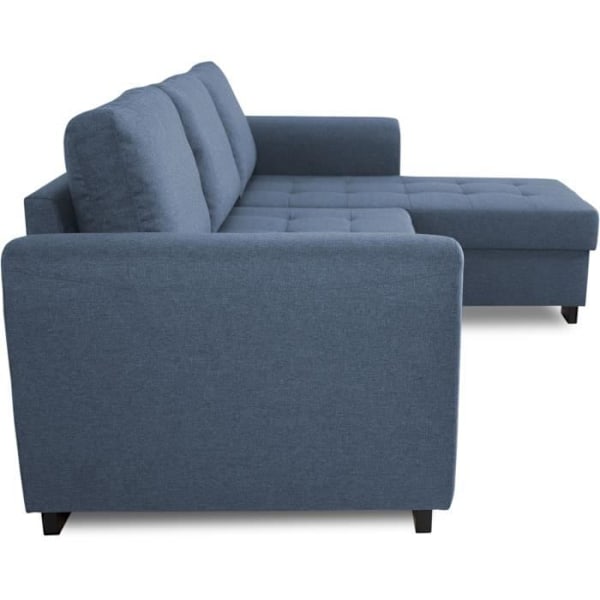 Fast vendbar 4-personers hjørnesofa - Blåt stof - L245 x D150 x H86 cm - HAMILTON - Fremstillet i Ukraine Blå