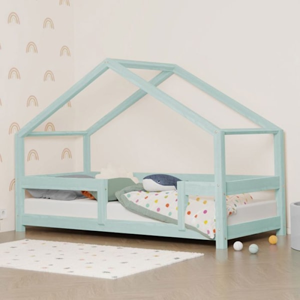 Lit cabane enfant LUCKY 90 x 160 lys blå Blå
