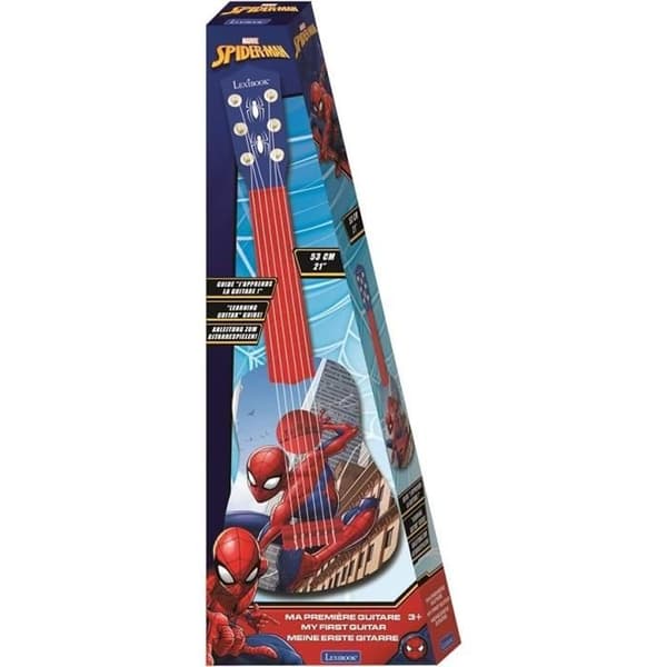 Lexibook, Spiderman, Min Första Gitarr för Barn, 6 Nylonsträngar, 53 cm, Guide Ingår, Från 3 år Blå