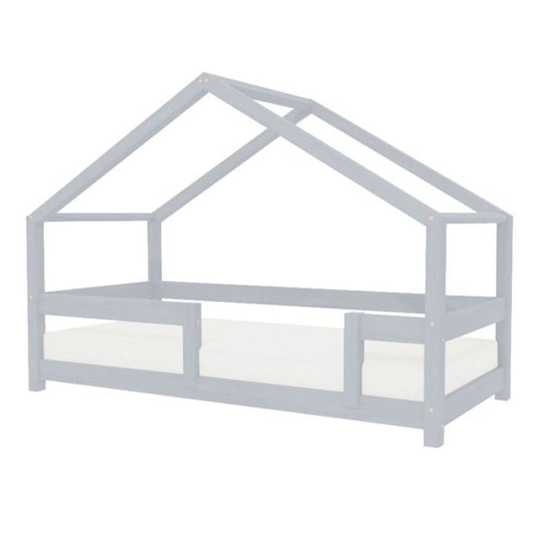 Lit cabane enfant LUCKY 90 x 160 vaaleanharmaa Grå
