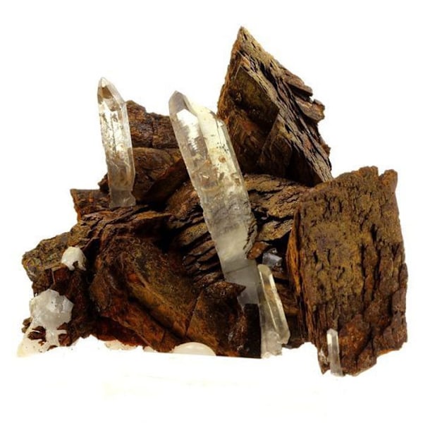 Kivet ja mineraalit. Sideriitti + kvartsi. 1000,0 ct. Vizille, Isère, Ranska..