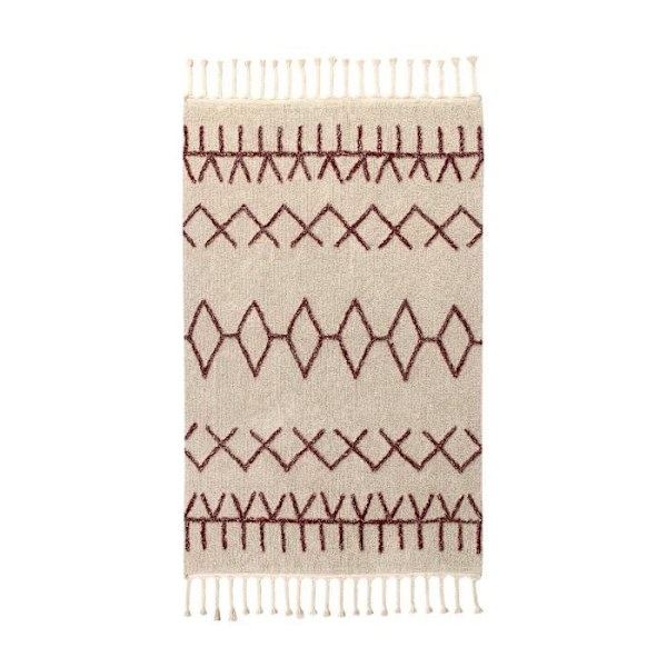 Bereber Burgundy Lorena Canals håndlavet maskinvaskbart beige tæppe - 140x200cm - Beige