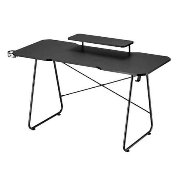 OPLITE ATIKA T10 XL Gaming Skrivebord Sort - Melamin top og sort stålbund