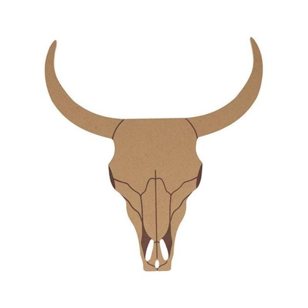 Dekorativ support - Artemio - Bisonhuvud - 25 cm x 23,6 cm - Anpassningsbar - MDF kastanj