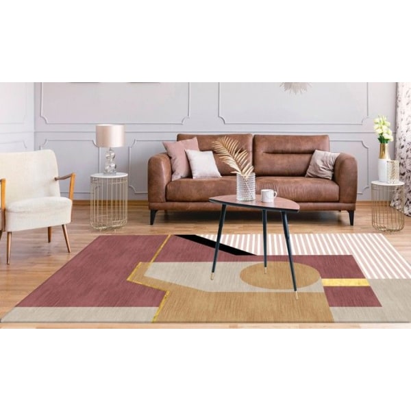 Tæppe - BURANO - Rose - 160x230 cm - Tykkelse 6mm - Bagside latex - Polyester Rosa