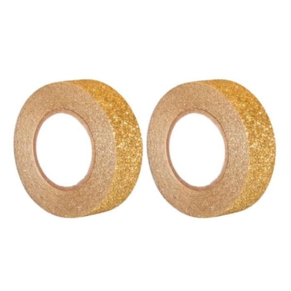 2 glittertape 5 m x 1,5 cm - guld gyllene