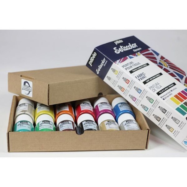 Kangasmaali - Pébéo - Setacolor Aloitussetti - Opak Matt - 12 Pulloa 20 ml - Modernit Värit Flerfärgad