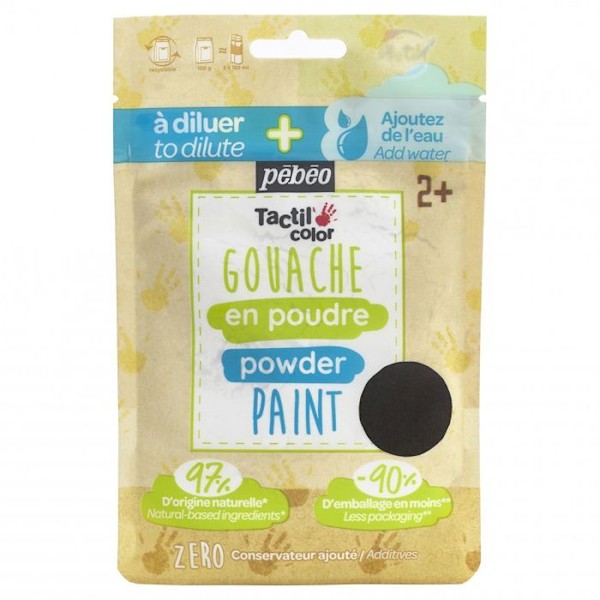 Gouache pulverpose 100g Sort Svart