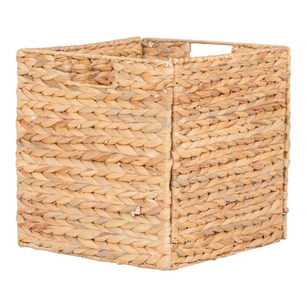 Vattenhyacint hopfällbar korg 30 x 30 x 30 cm kastanj