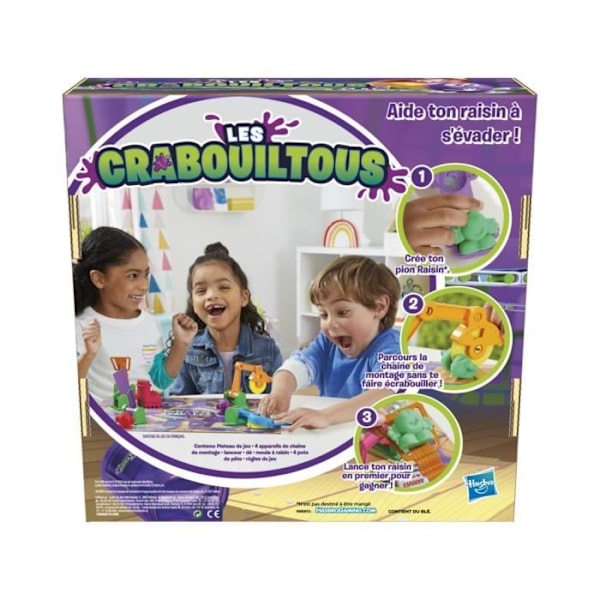 Les Crabouiltous, brädspel för barn, från 5 år, spel för familjen med modelllera Flerfärgad