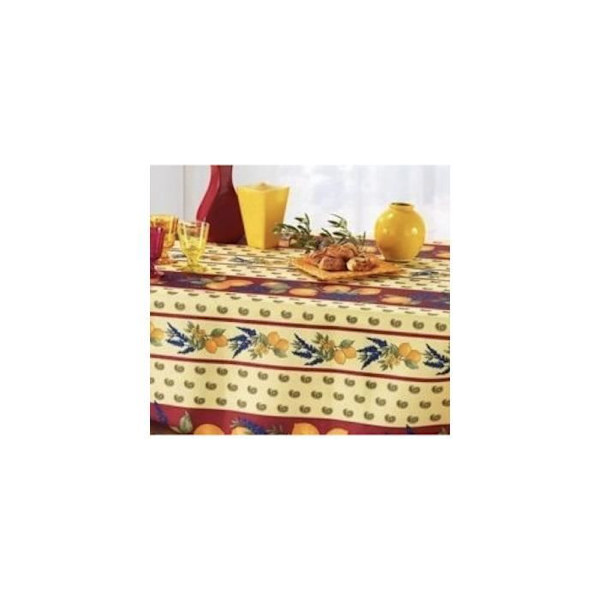 Dug - Citron - Rød - 150x300cm - Polyester - Antifladsk Röd