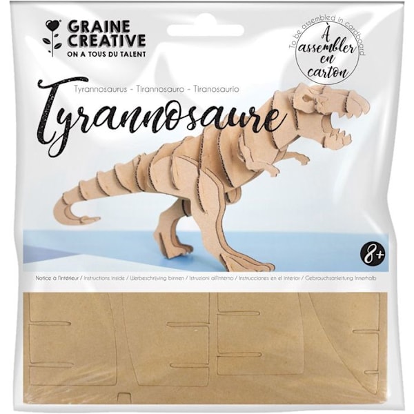 Kartong Tyrannosaurus modell 10 x 7 x 2 cm Beige