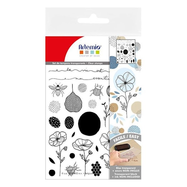 Sæt af transparente stempler - ARTEMIO - Mit essentielle - Insekter - Mix - Voksen Transparent