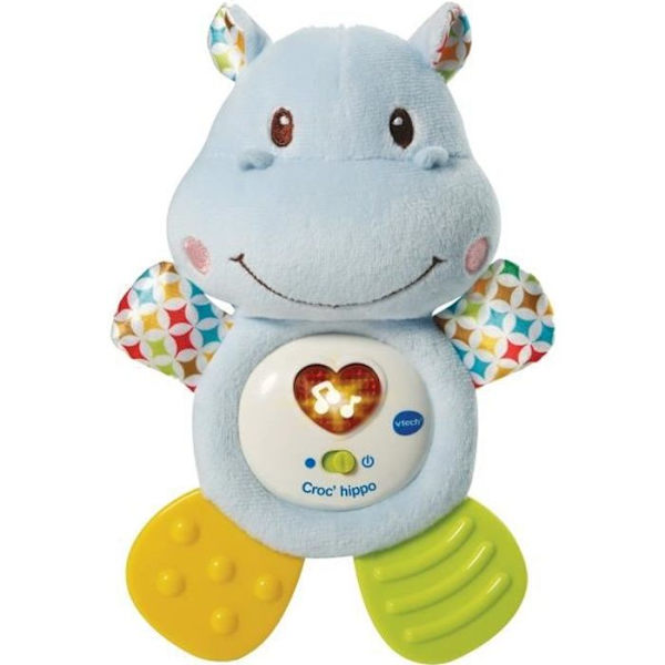 VTECH BABY - Croc'Hippo Rattle - sininen kuvioitu pehmo Flerfärgad