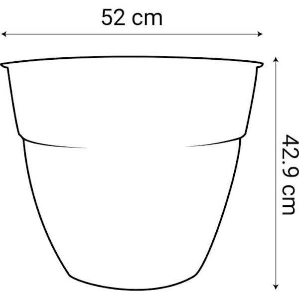 EDA Blomsterkrukke OSAKA 56,8 L - Mørkegrå - Ø 50 cm Grå