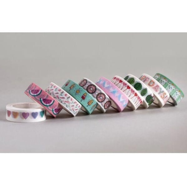 Washi tape - Skive af vandmelon - Pink - 15mm x 10m Lyserød