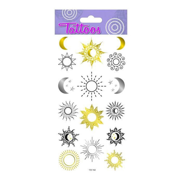 Tillfälliga tatueringar - Sol & Måne - Förgyllning