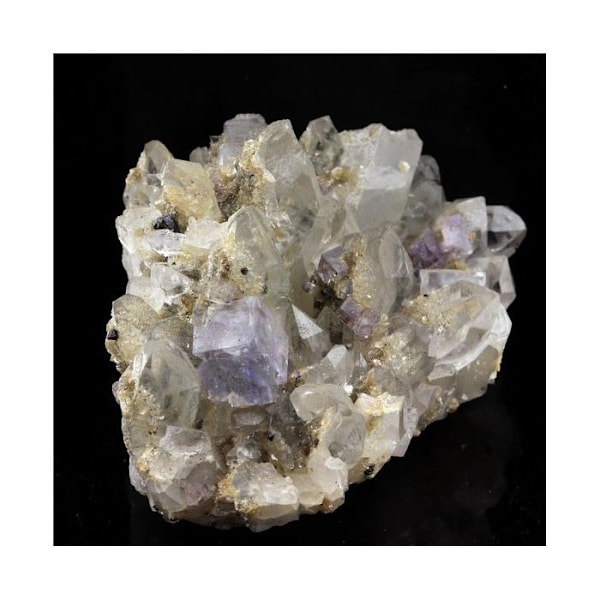 Stenar och mineraler. Fluorit + Kvarts. 451,0 cent. La Collada gruvområde, Asturien, Spanien.