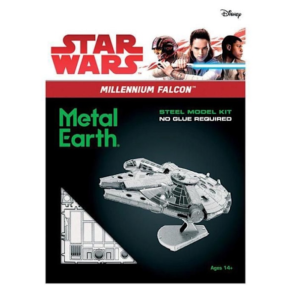 3D-metallimalli - Star Wars - Millennium Falcon - Virallinen lisenssi - Liimaton kokoonpano Grå
